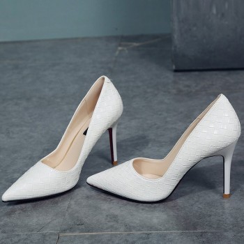 Thin high heels shoes elegant red bottom pointed toe Pumps Black White